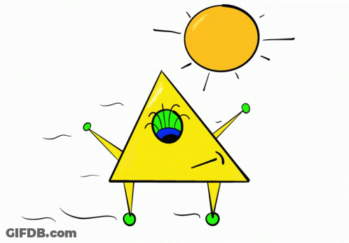 Yellow Triangle With Green Arms And Legs GIF