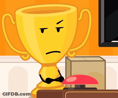 Yellow Trophy With Angry Face GIF