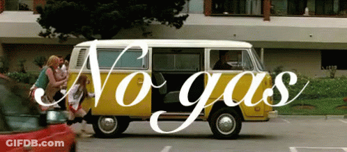 Yellow Van With No Gas Sign GIF