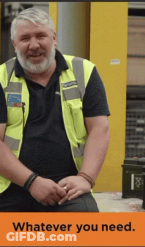 Yellow-Vested Bearded Man Says Whatever You Need GIF
