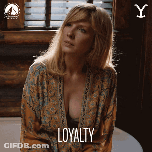 Yellowstone Beth Dutton Shaking Head Loyalty GIF