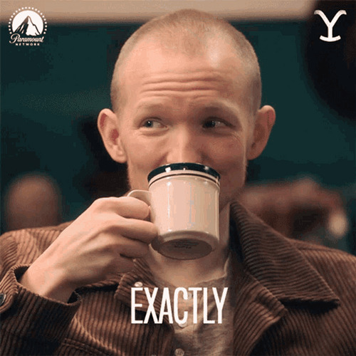 Yellowstone Jimmy Hurdstrom Laughing Drinking Coffee GIF
