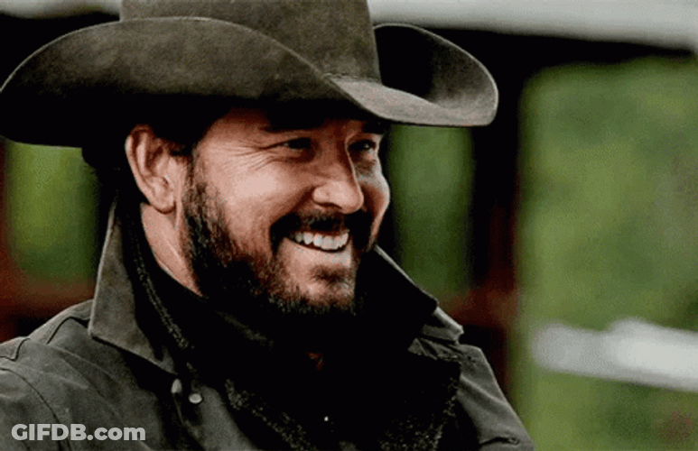 Yellowstone Rip Wheeler Happy Smiling Look Away GIF
