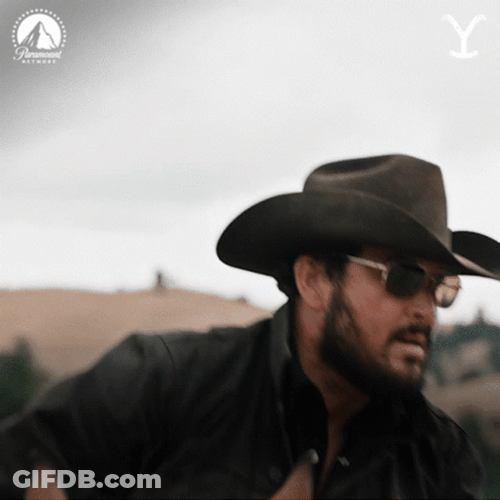 Yellowstone Rip Wheeler Riding Horse Hey GIF