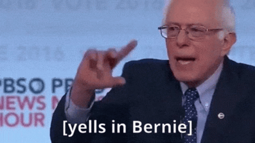 Yells In Bernie Sanders GIF