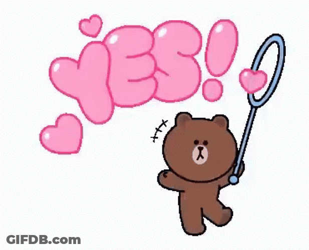 Yes Bubble Cute Bear GIF