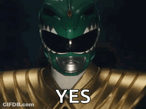 Yes Green Power Ranger Gold Armor GIF