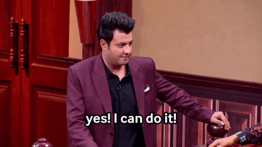 Yes I Can Do It Purple Suit Guy GIF