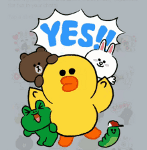 Yes Line Friends Sally GIF