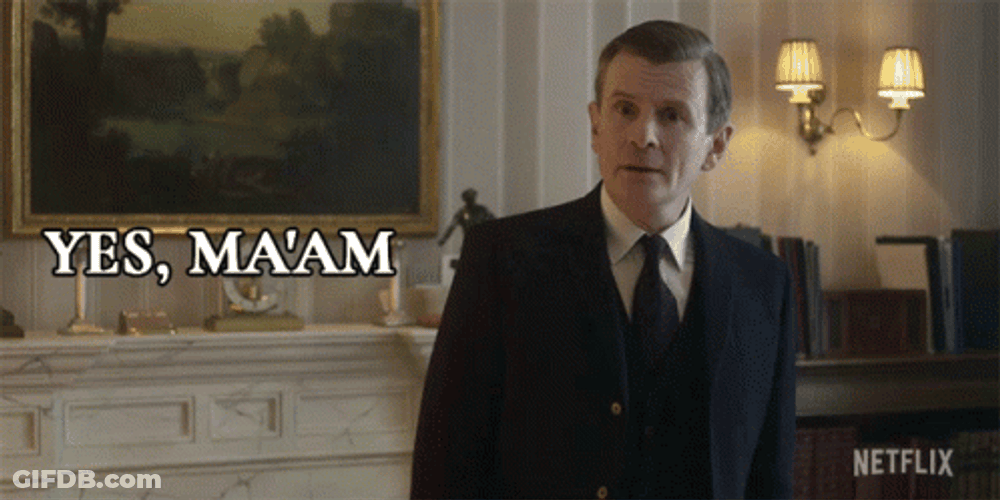 Yes Maam Martin Charteris GIF