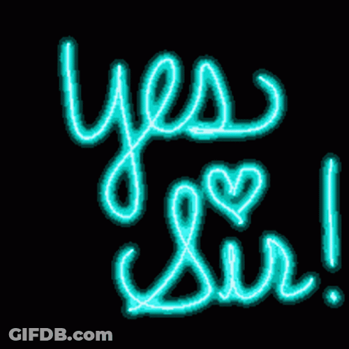 Yes Master Cursive Glowing Text GIF