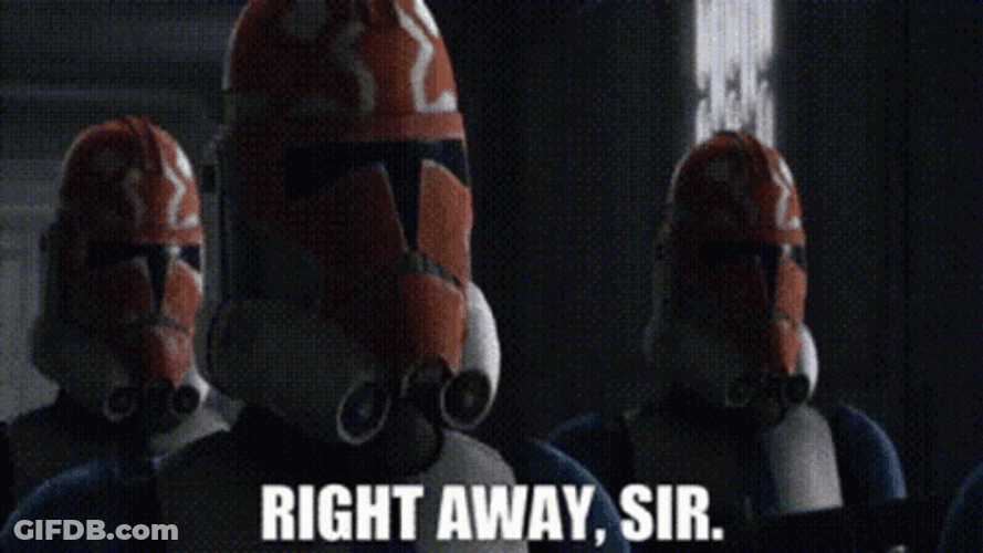 Yes Master Right Away Star Wars GIF