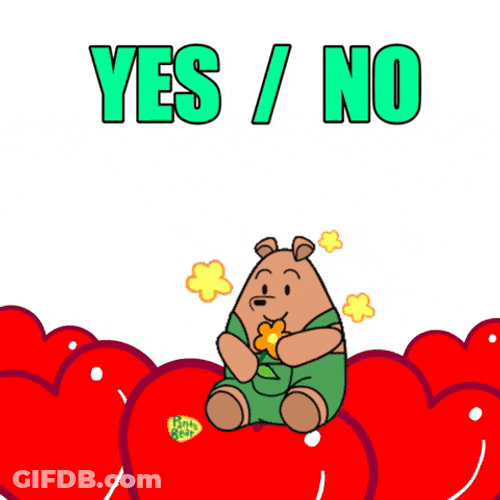 Yes Or No Pants Bear Plucking Flower Petals GIF