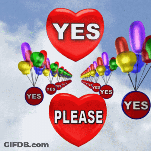 Yes Please Balloons GIF