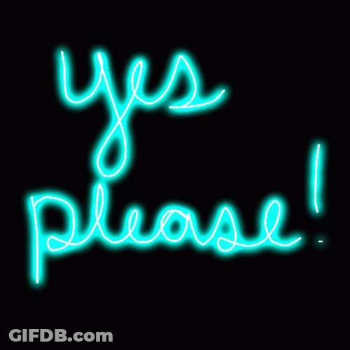Yes Please Text Animation GIF