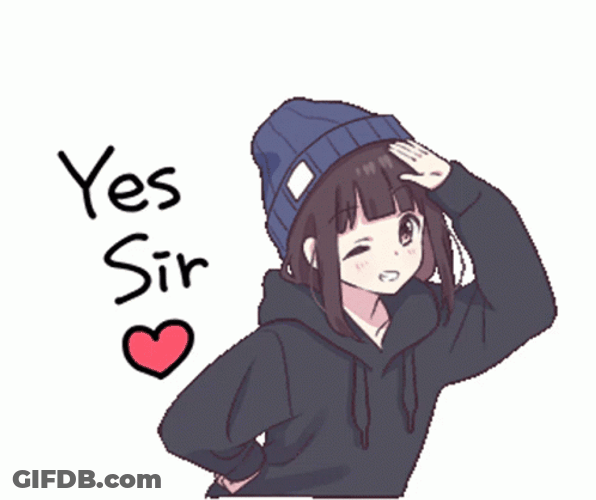 Yes Sir Cute Anime Girl GIF