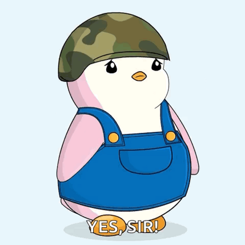 Yes Sir Pudgy Penguin Salutes GIF