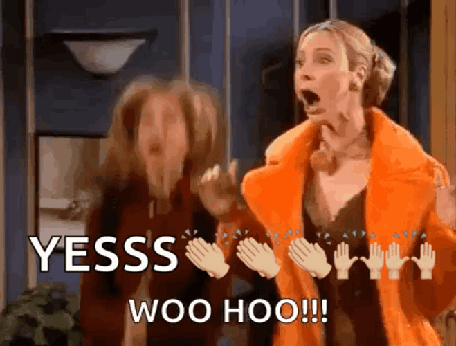 Yes Woohoo Meme Friends Rachel Green Phoebe Buffay GIF