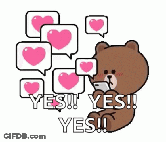 Yes Yes Brown Bear Heart GIF