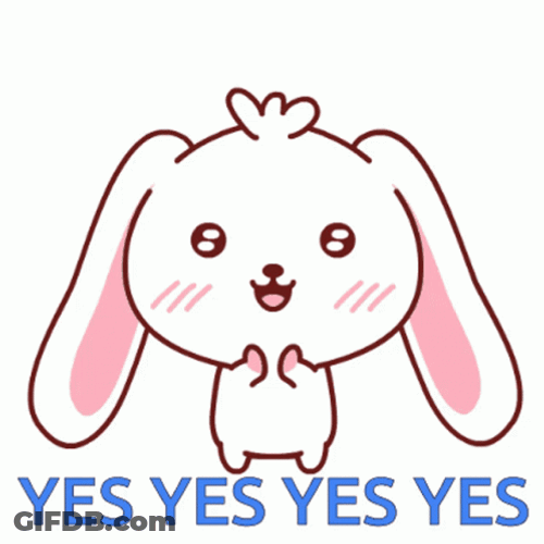 Yes Yes Yes Yes Cute Bunny GIF