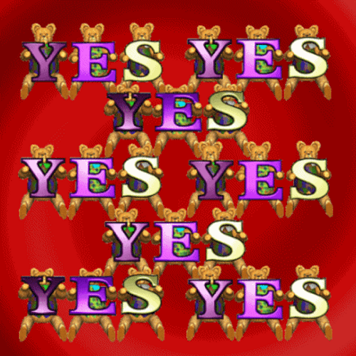 Yesss Flickering Text Moving Art GIF