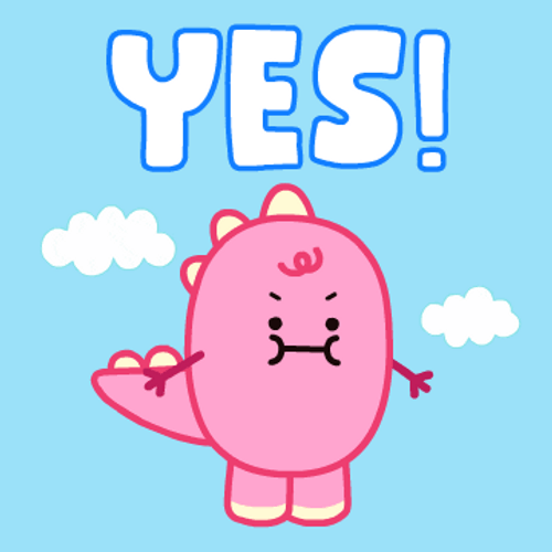 Yesss Nodding Pink Dino Sally GIF