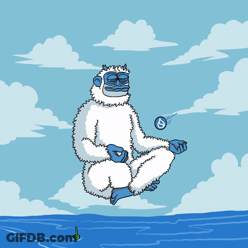 Yeti Sitting In Lotus Position GIF