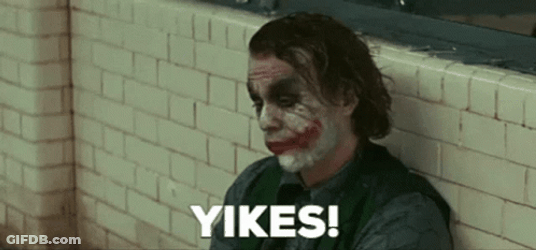 Yikes Joker Dark Knight GIF