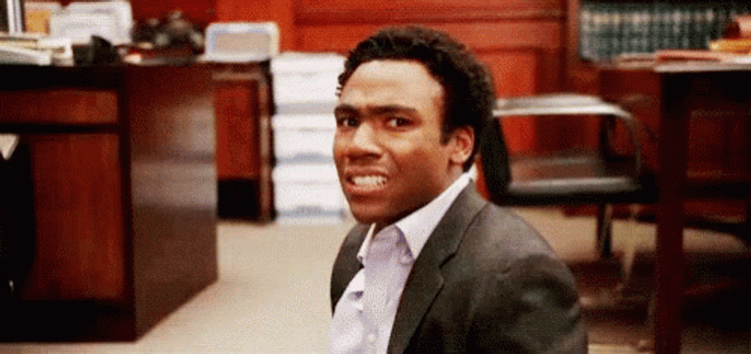 Yikes Scared Donald Glover GIF