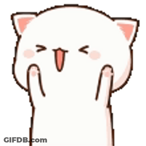 Yipee Smile Peach Cat GIF
