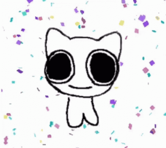 Yippee Creature Smiling Confetti Shower GIF