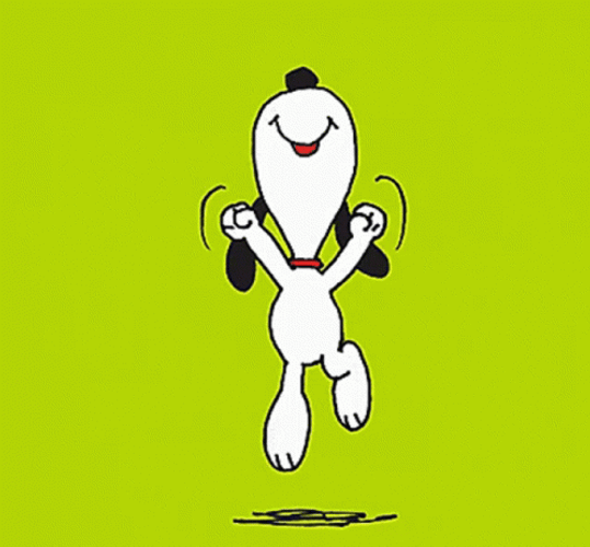 Yippee Jumping Snoopy GIF