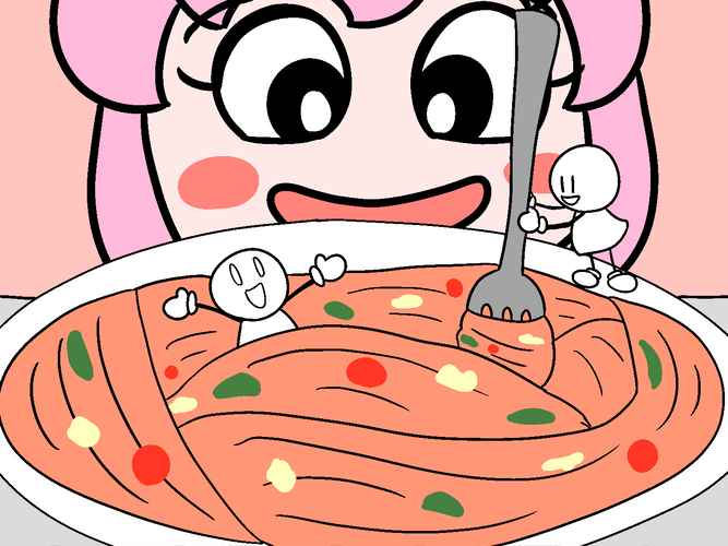 Ykerb Sticker Looking At Pasta GIF