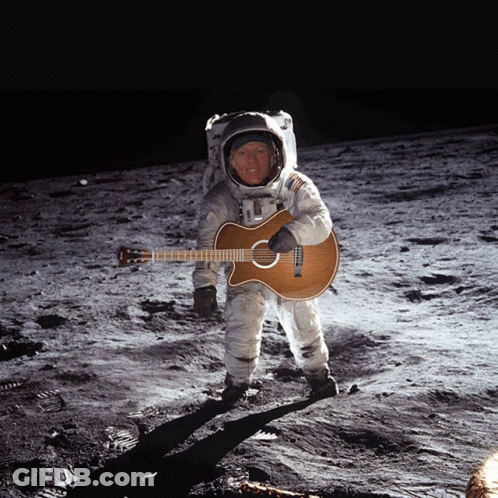 Ylia Callan Guitar On The Moon1969 Moon Aliens GIF