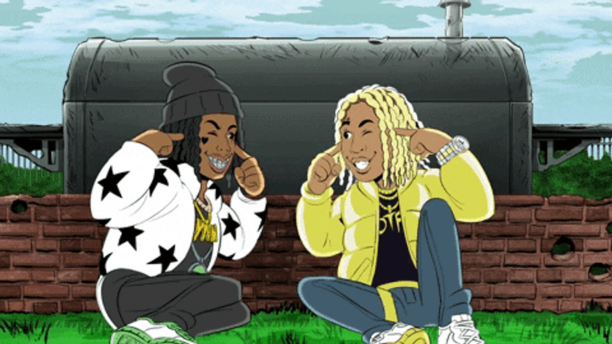 YNW Melly Lil Durk Explosion Cartoon GIF