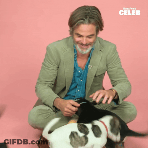 Yo Yo Chris Pine With Puppies GIF
