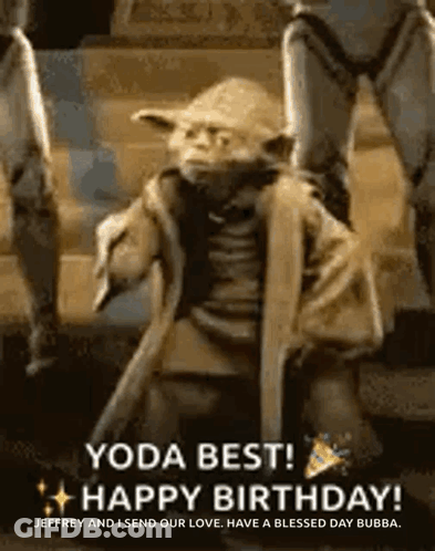 Yoda Happy Birthday Jeffrey Love GIF