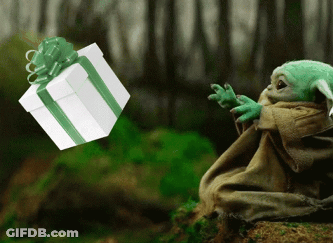 Yoda Catching Present Meme GIF