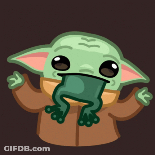 Yoda Eating Frog Animation GIF