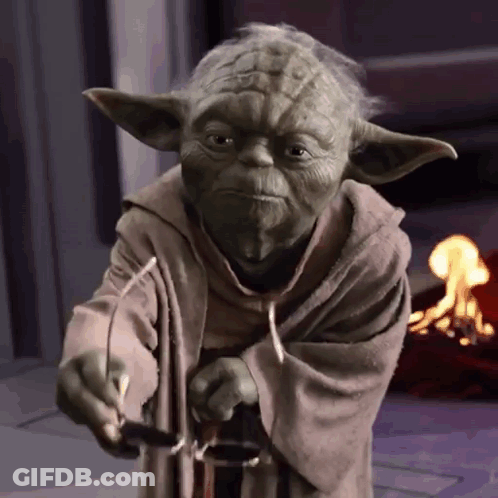 Yoda Holding Glasses GIF