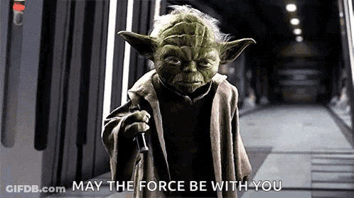 Yoda Holding Lightsaber Saying May The Force Be With You GIF