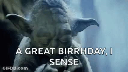 Yoda Saying A Great Birthday I Sense While Smoking GIF