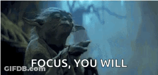 Yoda Is Saying `` Focus , You Will '' In A Star Wars Scene . GIF