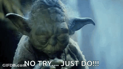 Yoda Is Smoking A Cigarette And Saying `` No Try ... Just Do !! '' GIF