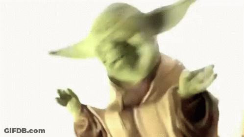 Yoda Making Funny Face With Hands Outstretched GIF