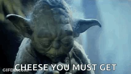 Yoda Saying Cheese While Eating GIF