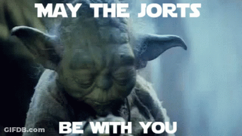 Yoda Saying May The Jorts Be With You GIF