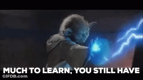 Yoda Saying Much To Learn While Holding Lightning GIF
