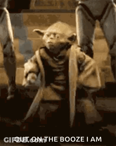 Yoda Sitting With Sword GIF