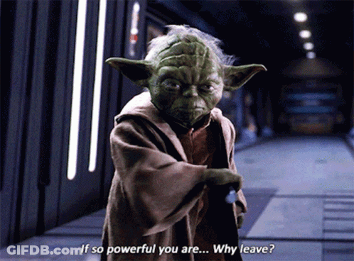 Yoda Standing In Hallway Saying If So Powerful You Are GIF